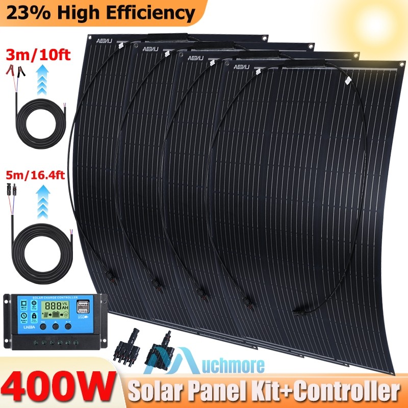 400W Mono Solar Panel w/Controller Portable Power Home Camping RV Battery Charge