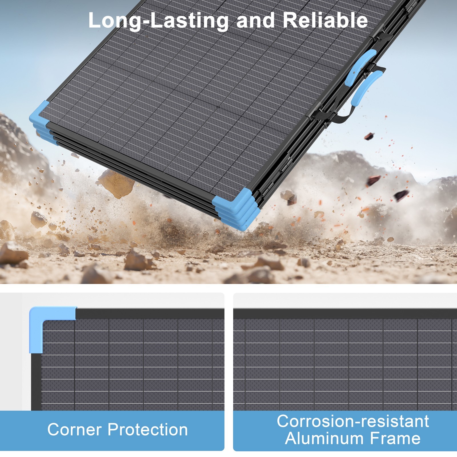 E-POWO 110W 220W 400W Bifacial Solar Panel Portable for Ecoflow Delta 3 Plus
