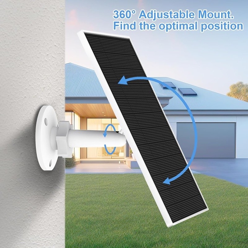High Efficiency Solar Panel Eufy Camera IP65 Waterproof 5W Adjustable Mount Kit